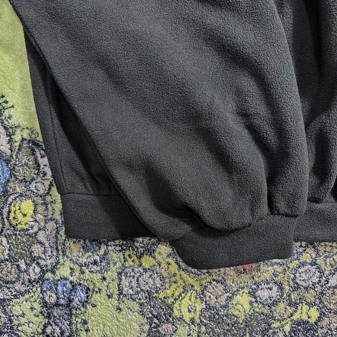 Balenciaga 巴黎世家 字母徽标刺绣摇粒绒圆领卫衣 长袖 秋冬 男女同款 黑色 697975TPVK51069