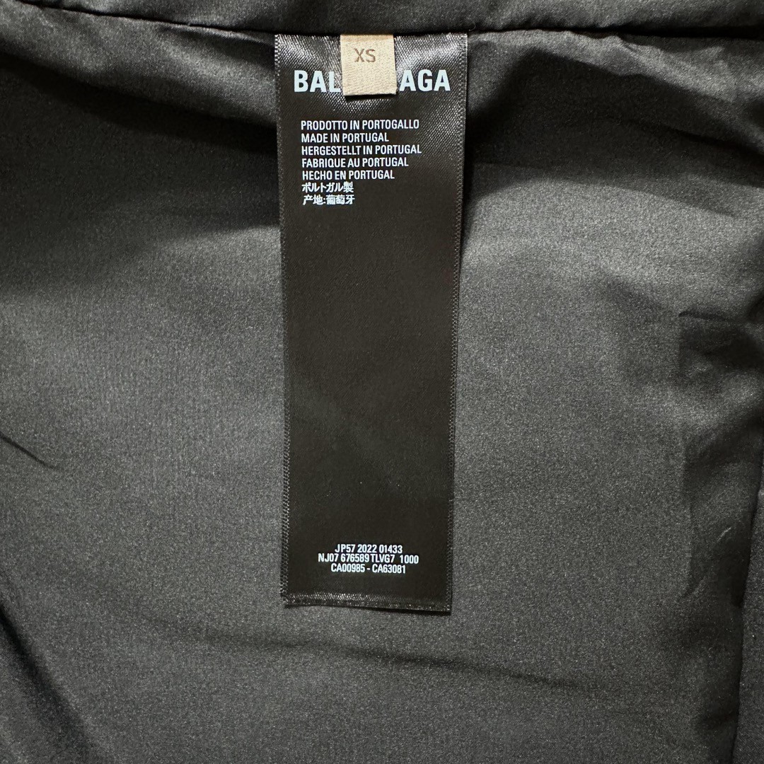 Balenciaga 巴黎世家 刺绣字母logo立领马甲 羽绒服 外套 保暖 黑色 