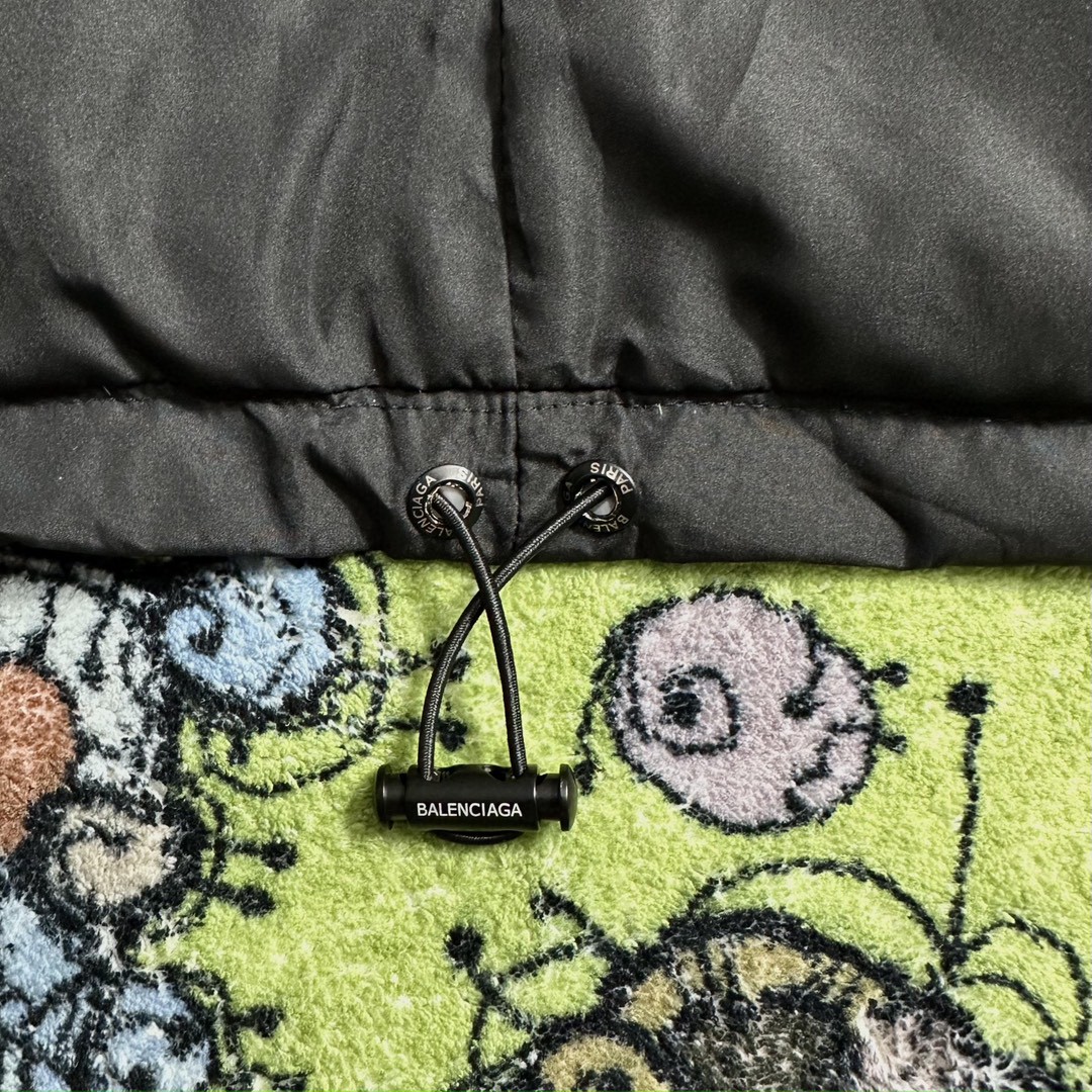 Balenciaga 巴黎世家 刺绣字母logo立领马甲 羽绒服 外套 保暖 黑色 
