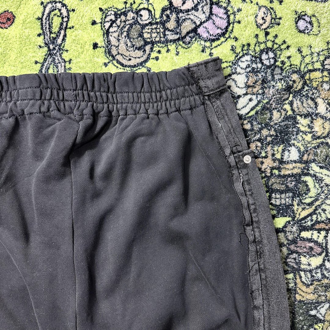 Balenciaga 巴黎世家 毛圈拼接牛仔裤 长裤 休闲裤 黑灰色