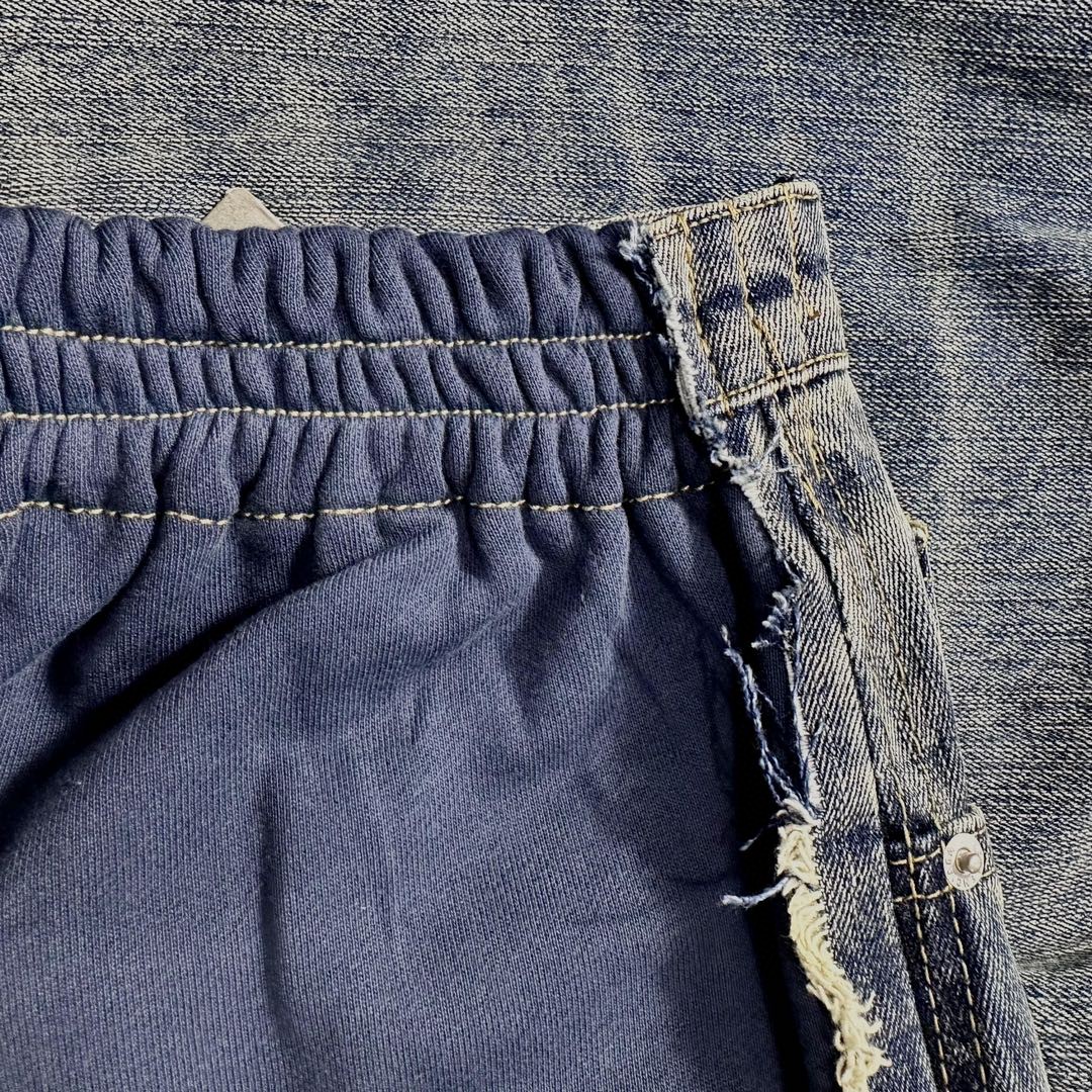 Balenciaga 巴黎世家 毛圈拼接牛仔裤 长裤 休闲裤 蓝色 