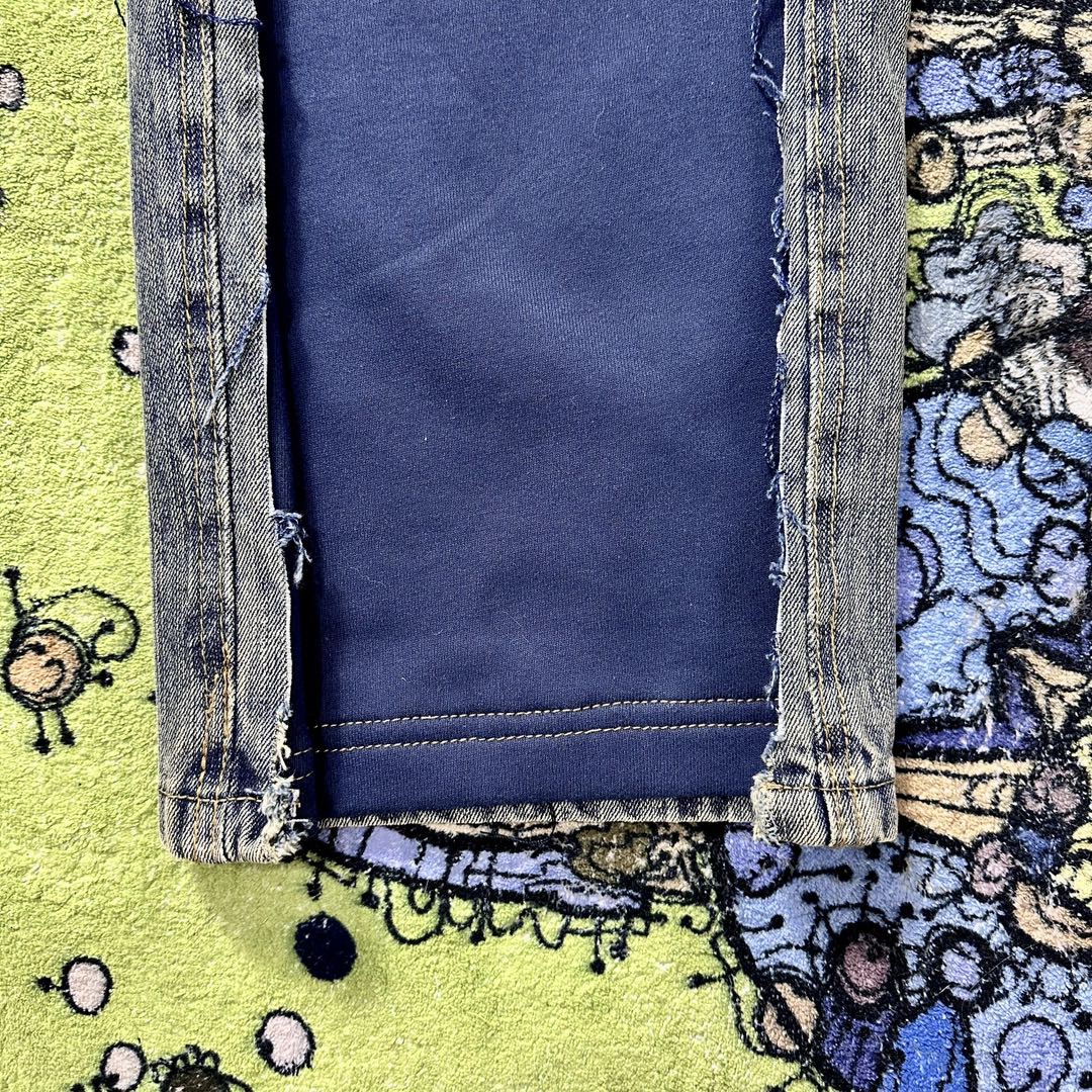 Balenciaga 巴黎世家 毛圈拼接牛仔裤 长裤 休闲裤 蓝色 