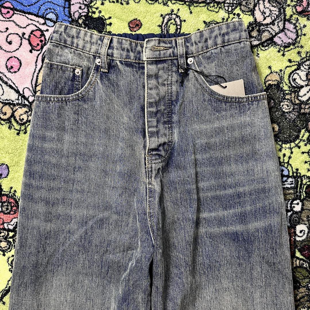 Balenciaga 巴黎世家 毛圈拼接牛仔裤 长裤 休闲裤 蓝色 