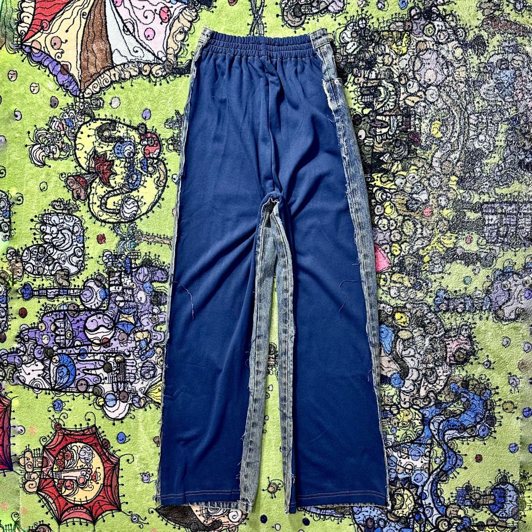 Balenciaga 巴黎世家 毛圈拼接牛仔裤 长裤 休闲裤 蓝色 