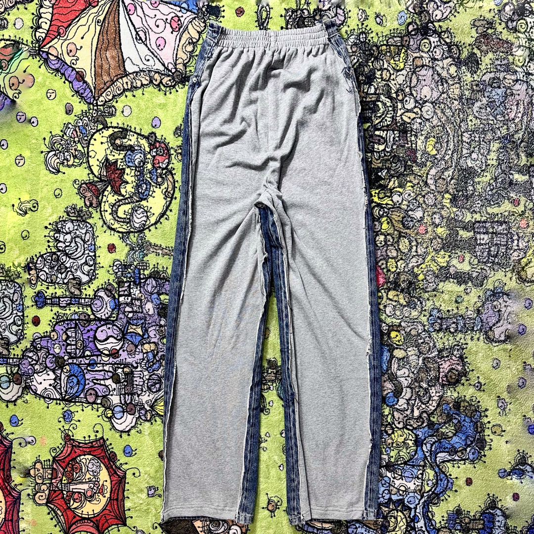 Balenciaga 巴黎世家 毛圈拼接牛仔裤 长裤 休闲裤 蓝色 