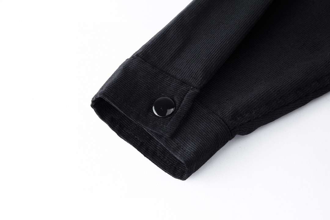 PRADA 普拉达 徽标灯芯绒长袖衬衫 外套 男女同款 黑色 