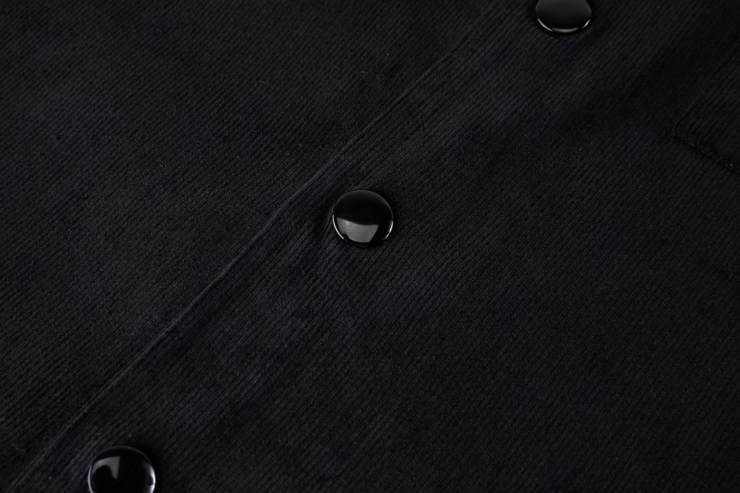 PRADA 普拉达 徽标灯芯绒长袖衬衫 外套 男女同款 黑色 