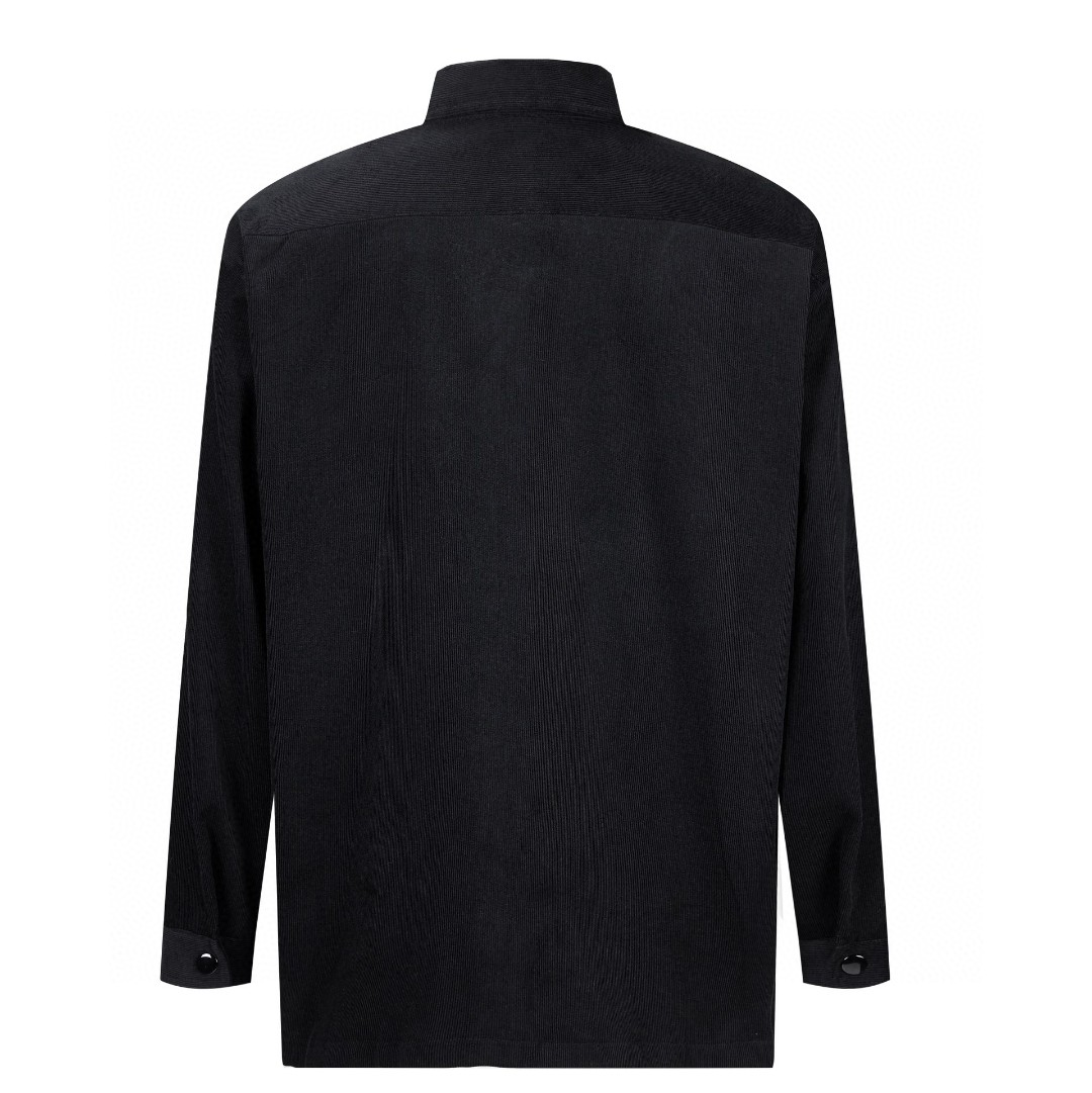 PRADA 普拉达 徽标灯芯绒长袖衬衫 外套 男女同款 黑色 