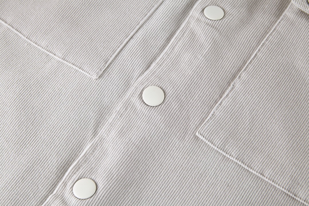 PRADA 普拉达 徽标灯芯绒长袖衬衫 外套 男女同款 奶白色 SC556-1JHC-F0K74-S-221