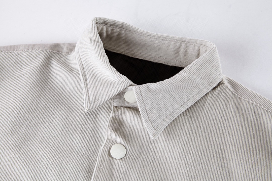 PRADA 普拉达 徽标灯芯绒长袖衬衫 外套 男女同款 奶白色 SC556-1JHC-F0K74-S-221