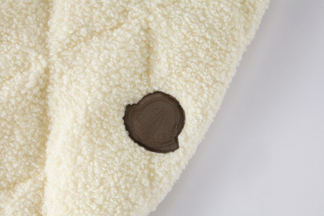 Moncler 蒙口 拼接羊羔毛立领拉链羽绒服 保暖 外套 白绿色