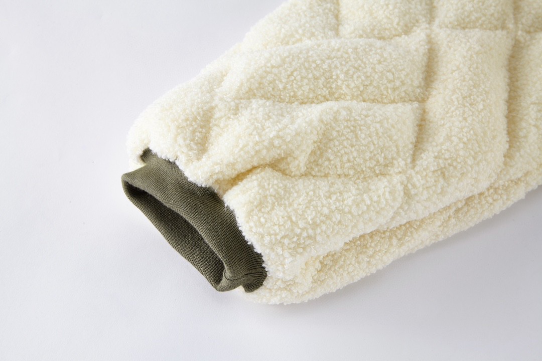 Moncler 蒙口 拼接羊羔毛立领拉链羽绒服 保暖 外套 白绿色