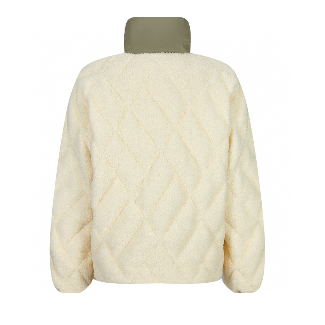 Moncler 蒙口 拼接羊羔毛立领拉链羽绒服 保暖 外套 白绿色