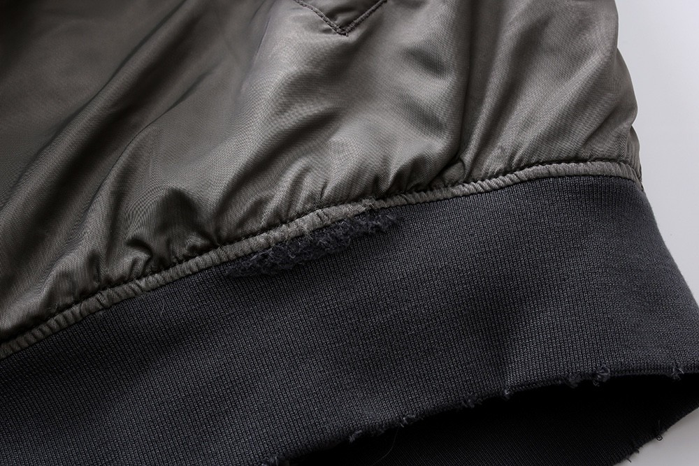 MADNESS 日系 做旧蜡染 棒球服 夹克 棉服 外套 长袖 秋冬季 休闲 男女同款 灰色 