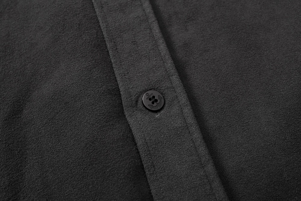 649# MADNESS 日系 加厚 绒面 衬衫 外套 长袖 秋冬季 休闲 男女同款 灰色