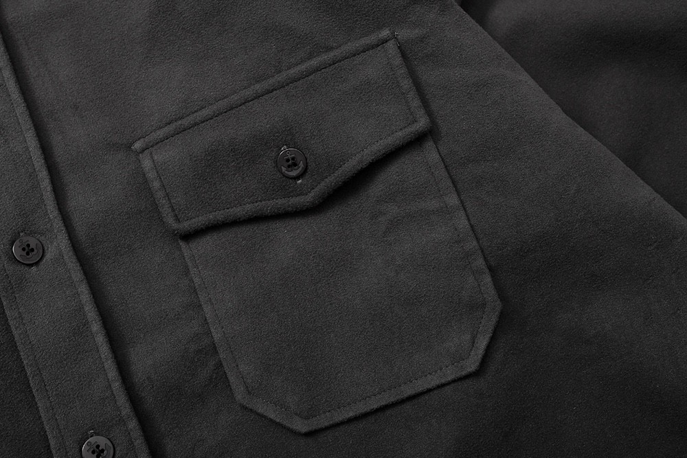 649# MADNESS 日系 加厚 绒面 衬衫 外套 长袖 秋冬季 休闲 男女同款 灰色