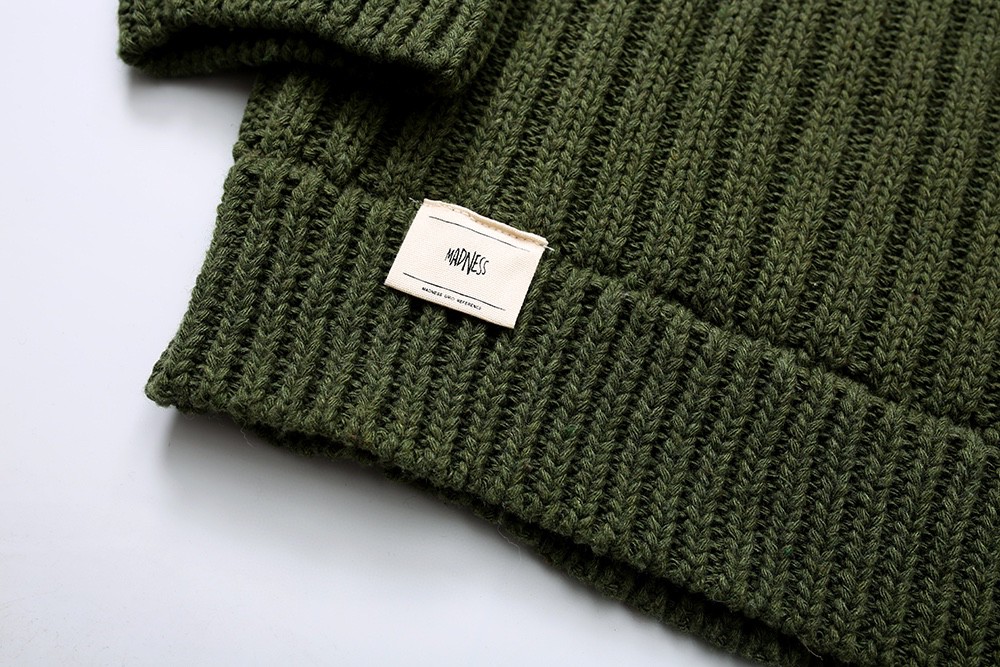 #504 WTAPS 纯色徽标 毛衣 圆领 套头 秋冬 男女同款 灰色 绿色