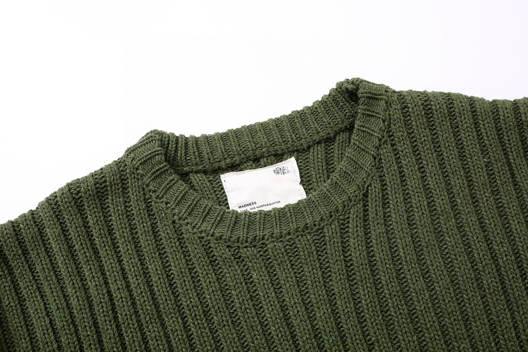 #504 WTAPS 纯色徽标 毛衣 圆领 套头 秋冬 男女同款 灰色 绿色