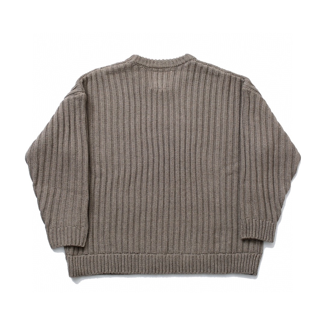 #504 WTAPS 纯色徽标 毛衣 圆领 套头 秋冬 男女同款 灰色 绿色