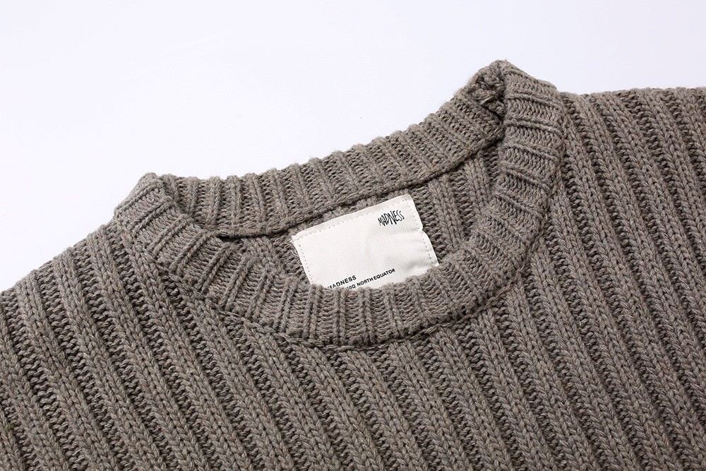 #504 WTAPS 纯色徽标 毛衣 圆领 套头 秋冬 男女同款 灰色 绿色