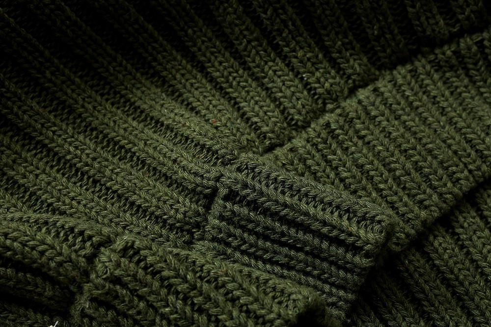 #504 WTAPS 纯色徽标 毛衣 圆领 套头 秋冬 男女同款 灰色 绿色