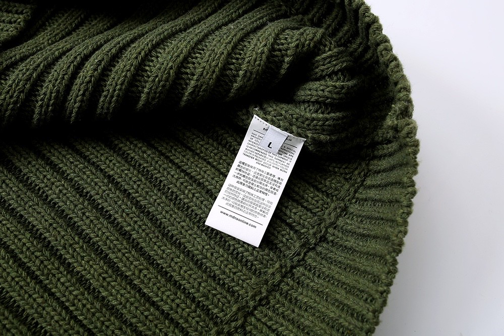 #504 WTAPS 纯色徽标 毛衣 圆领 套头 秋冬 男女同款 灰色 绿色