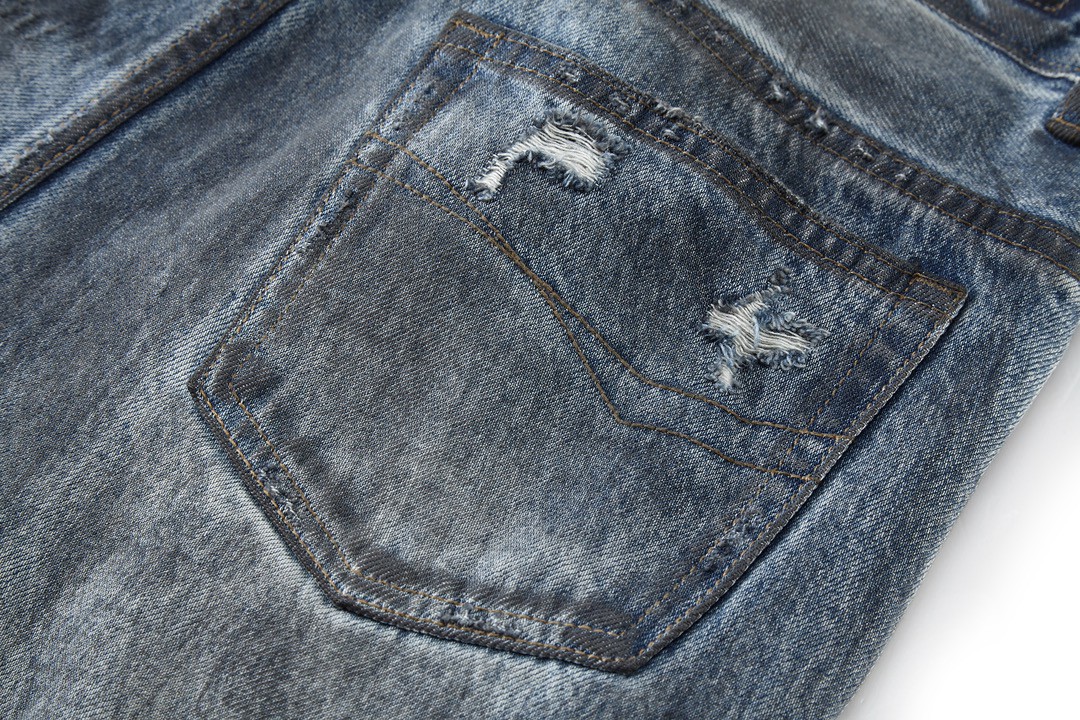 Balenciaga 巴黎世家 水洗破洞牛仔裤 长裤 男款 蓝色