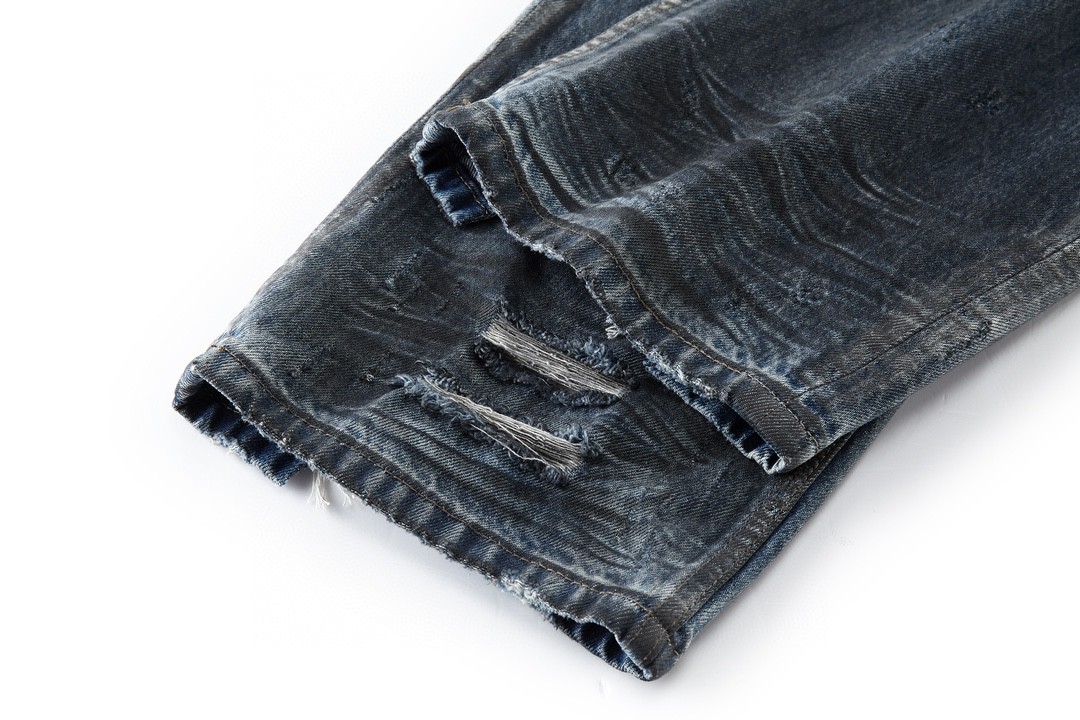 Balenciaga 巴黎世家 水洗破洞牛仔裤 长裤 男款 蓝色