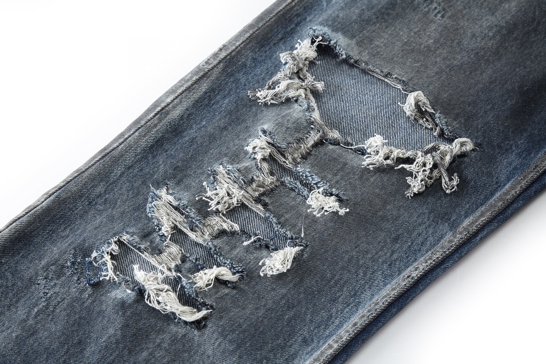 Balenciaga 巴黎世家 水洗破洞牛仔裤 长裤 男款 蓝色