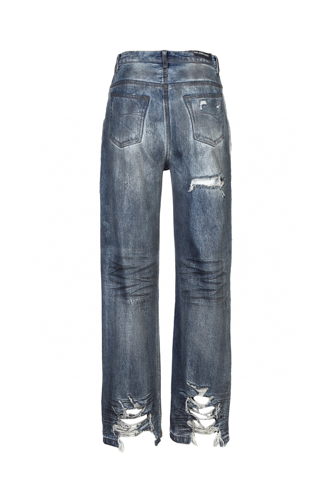 Balenciaga 巴黎世家 水洗破洞牛仔裤 长裤 男款 蓝色