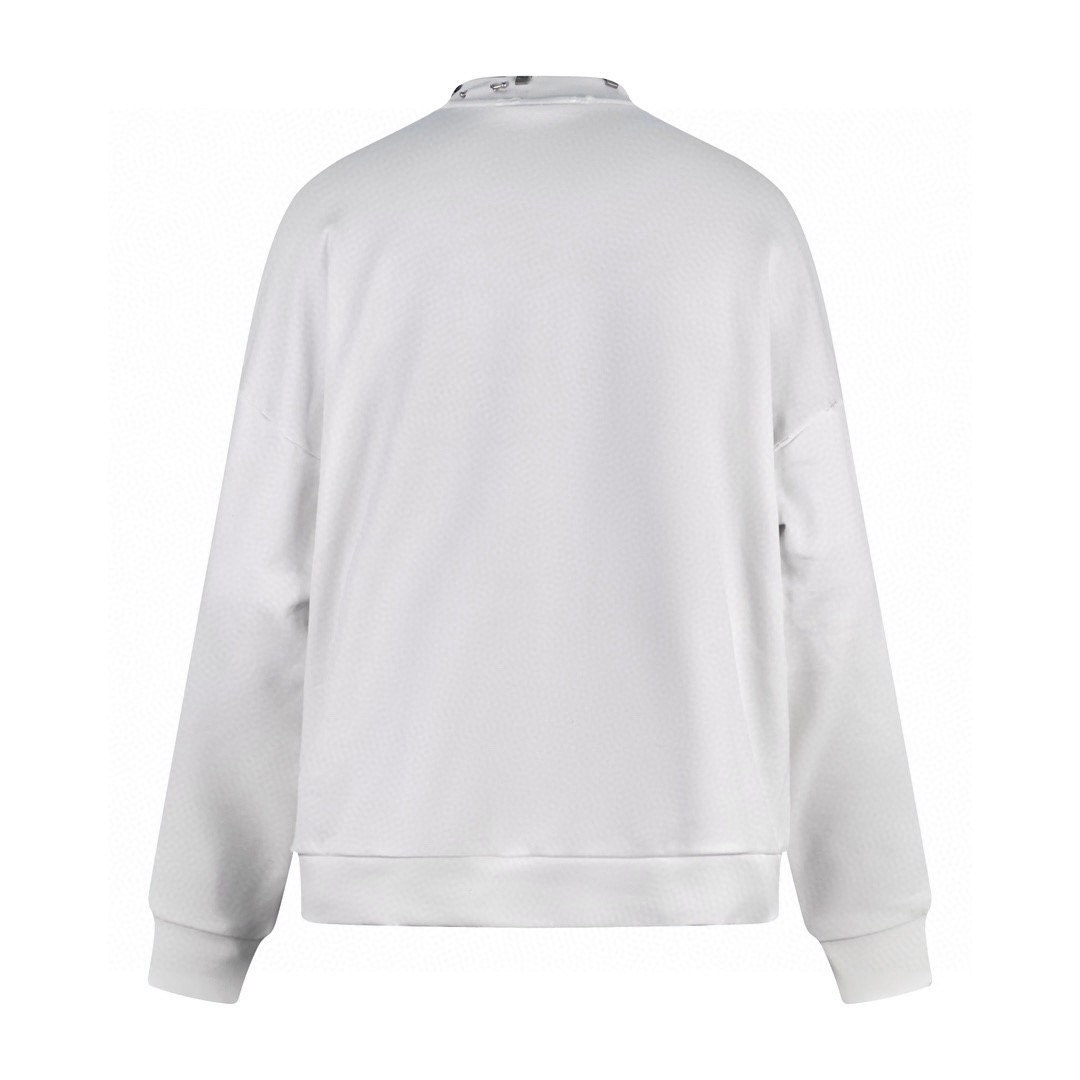 Balenciaga 巴黎世家 破坏设计领口铆钉套头卫衣 长袖 秋冬 白色