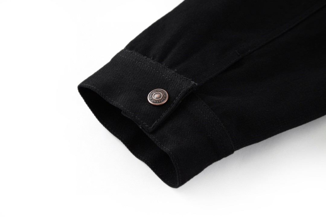 CELINE 赛琳 FW22 背后水钻字母logo羊羔毛牛仔外套 牛仔衣 长袖 外套 秋冬款 深灰色 2Q523085T-38TK