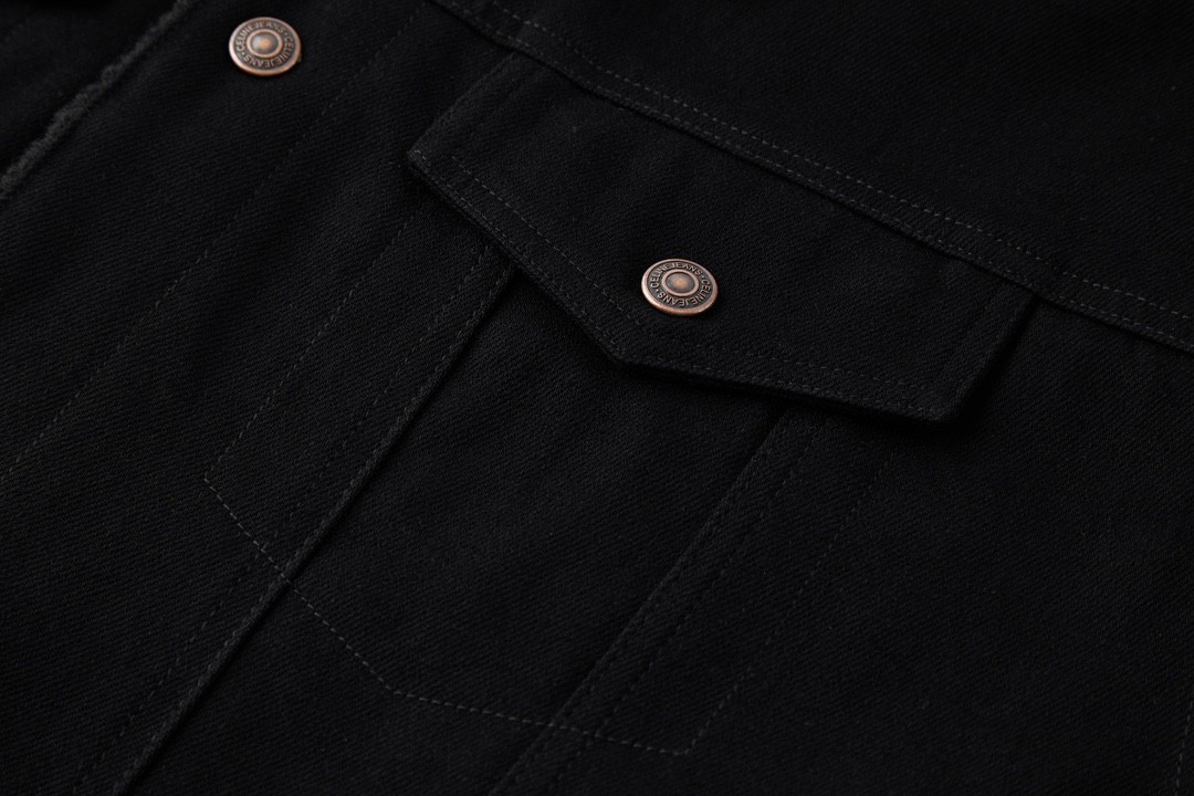 CELINE 赛琳 FW22 背后水钻字母logo羊羔毛牛仔外套 牛仔衣 长袖 外套 秋冬款 深灰色 2Q523085T-38TK