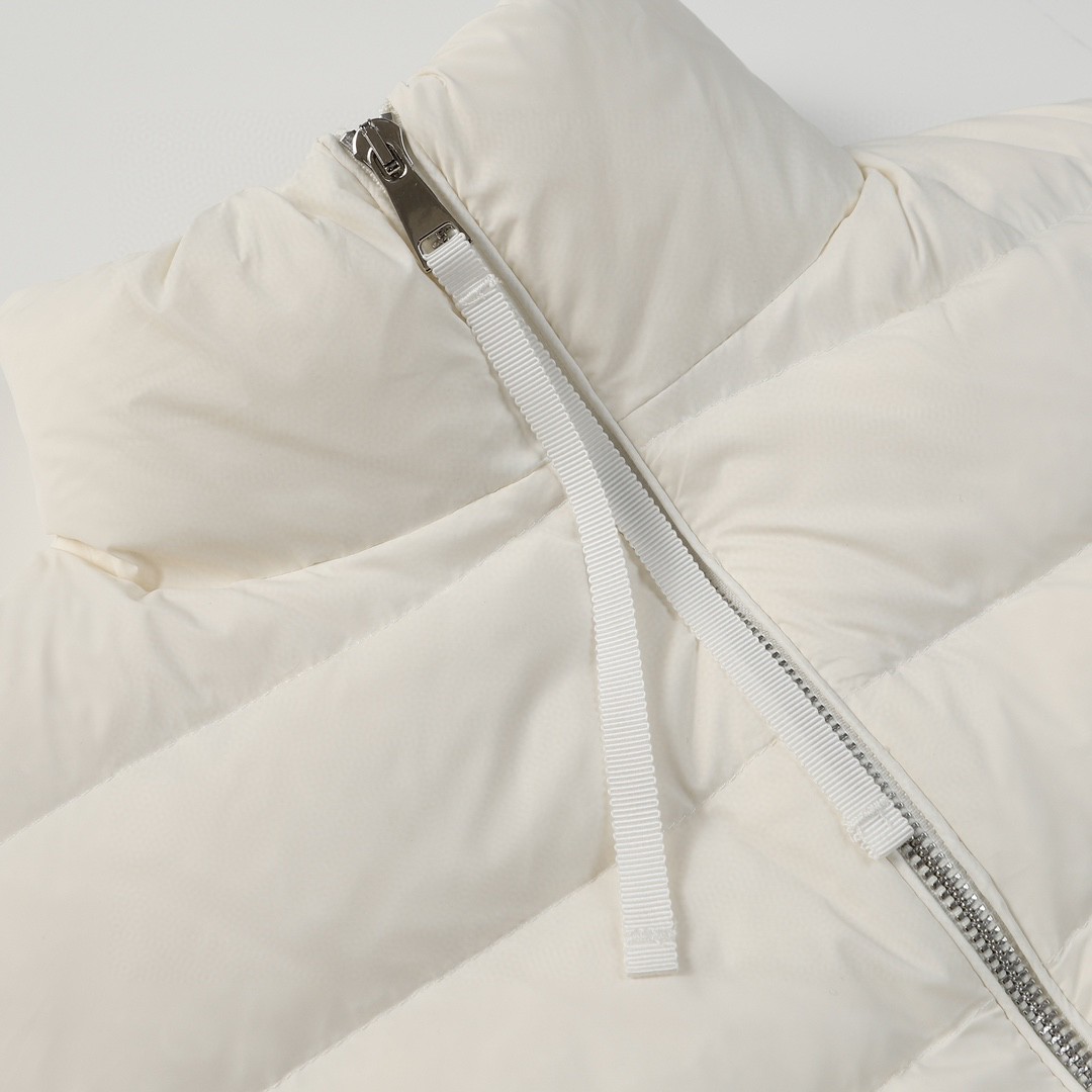 Moncler 蒙口 横格纹针织拼接立领羽绒服 夹克 保暖 外套 白色