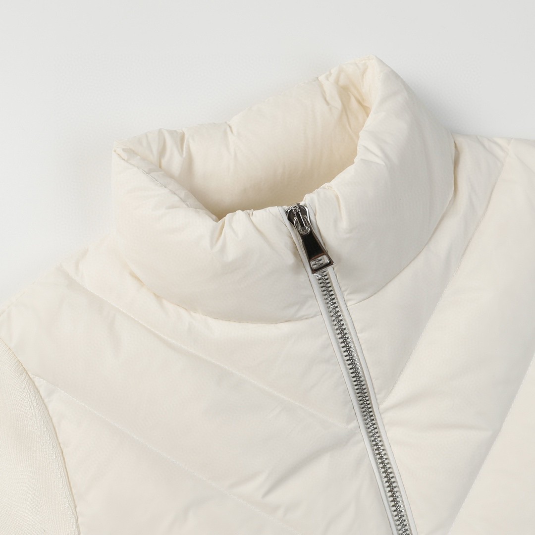 Moncler 蒙口 斜纹针织拼接立领羽绒服 夹克 保暖 外套 白色 9B00012M1131030