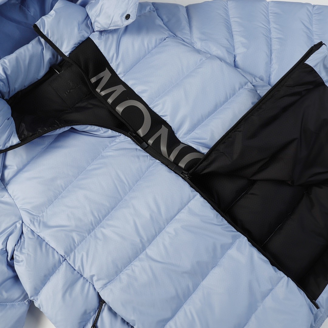 Moncler 蒙口 纯色字母Logo羽绒服 保暖 外套 蓝色 I20911A00034596K771G