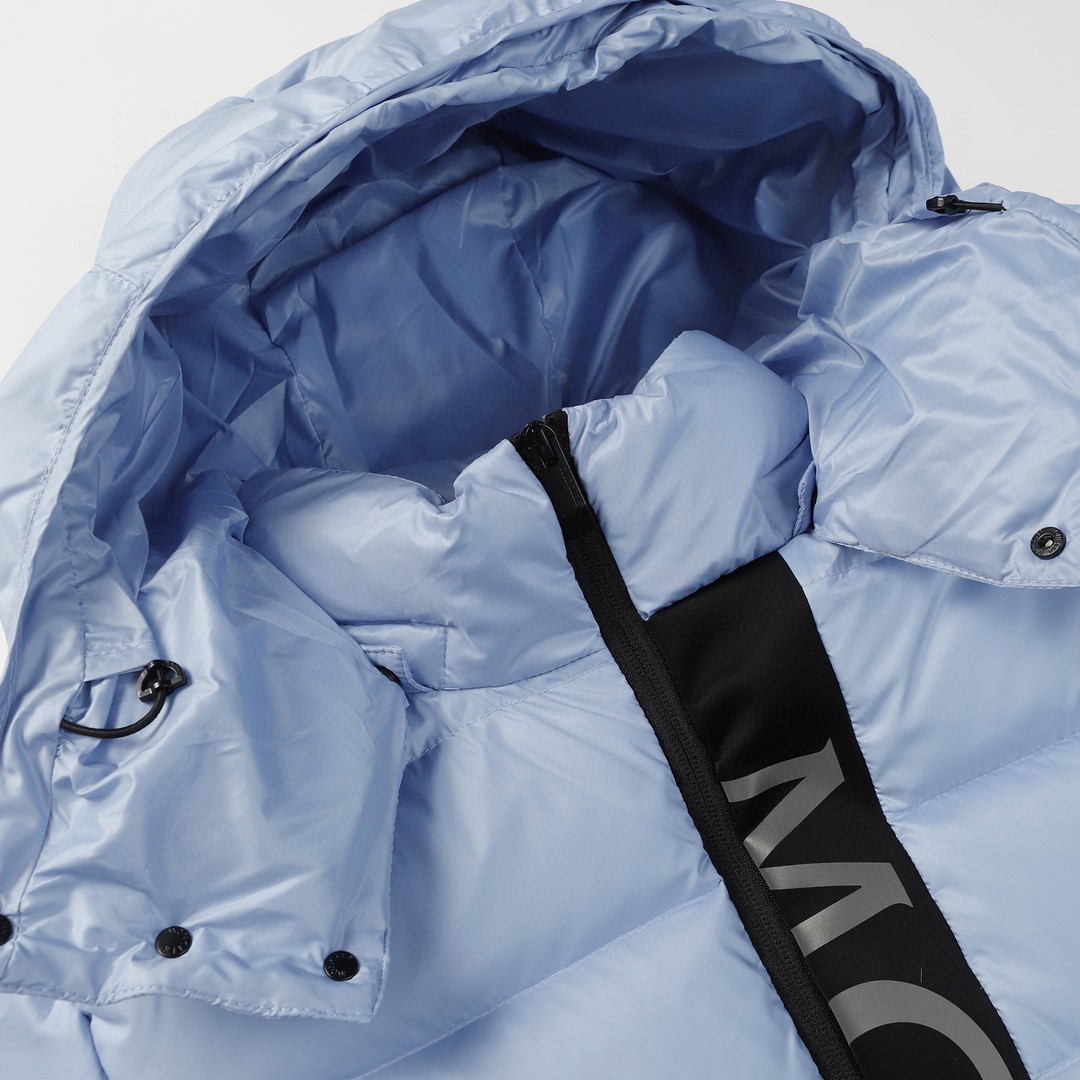 Moncler 蒙口 纯色字母Logo羽绒服 保暖 外套 蓝色 I20911A00034596K771G