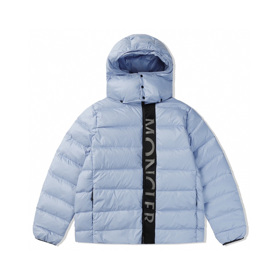 Moncler 蒙口 纯色字母Logo羽绒服 保暖 外套 蓝色 I20911A00034596K771G