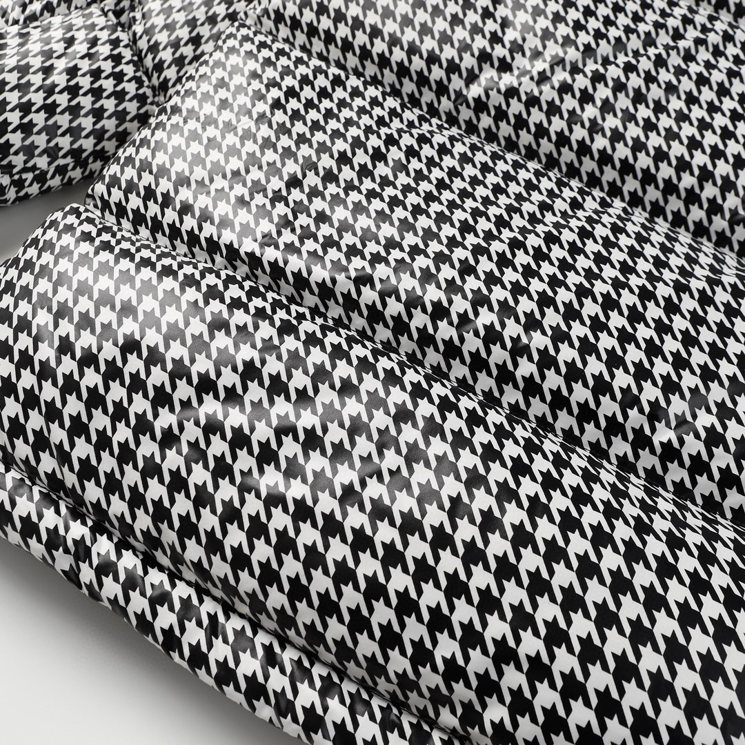 Moncler 蒙口 FRGMT 藤原浩 联名款 千格鸟拉链连帽羽绒服 保暖 外套 黑白 I209U1A00019M3078032 