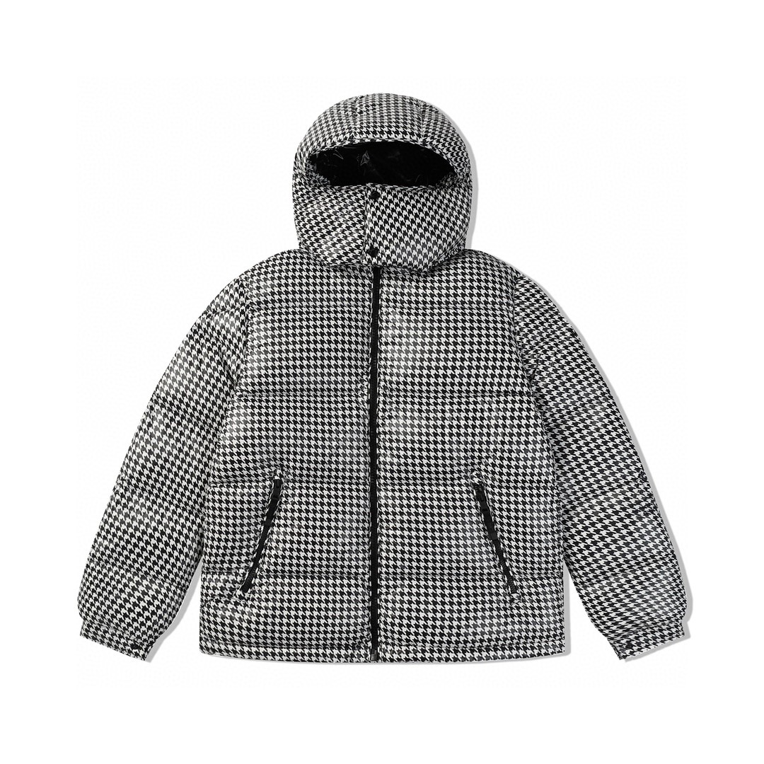 Moncler 蒙口 FRGMT 藤原浩 联名款 千格鸟拉链连帽羽绒服 保暖 外套 黑白 I209U1A00019M3078032 