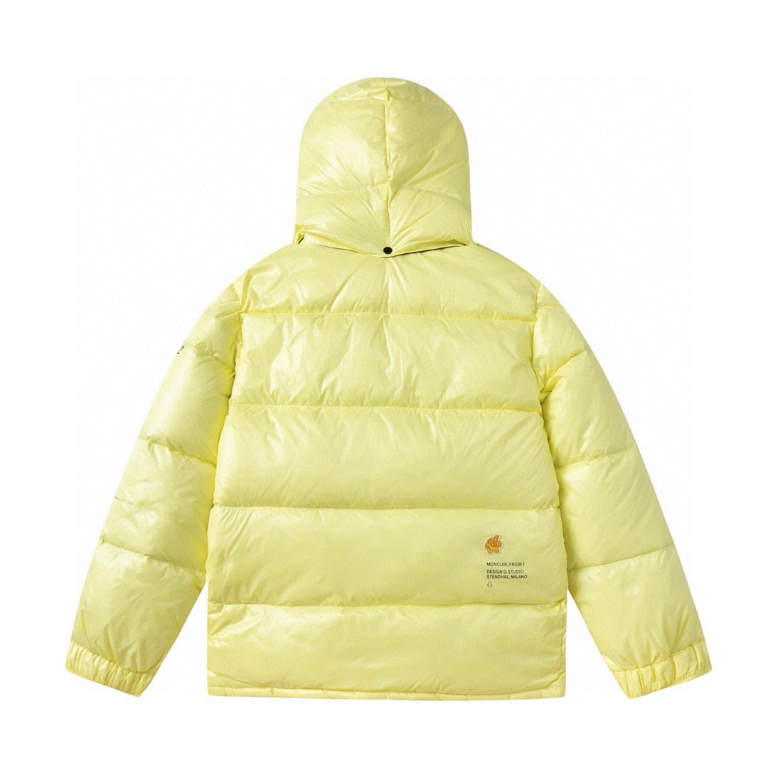 Moncler 蒙口 FRGMT 藤原浩 联名款 大口袋字母Logo羽绒服 保暖 外套 黄色 I209U1A00019M3078110