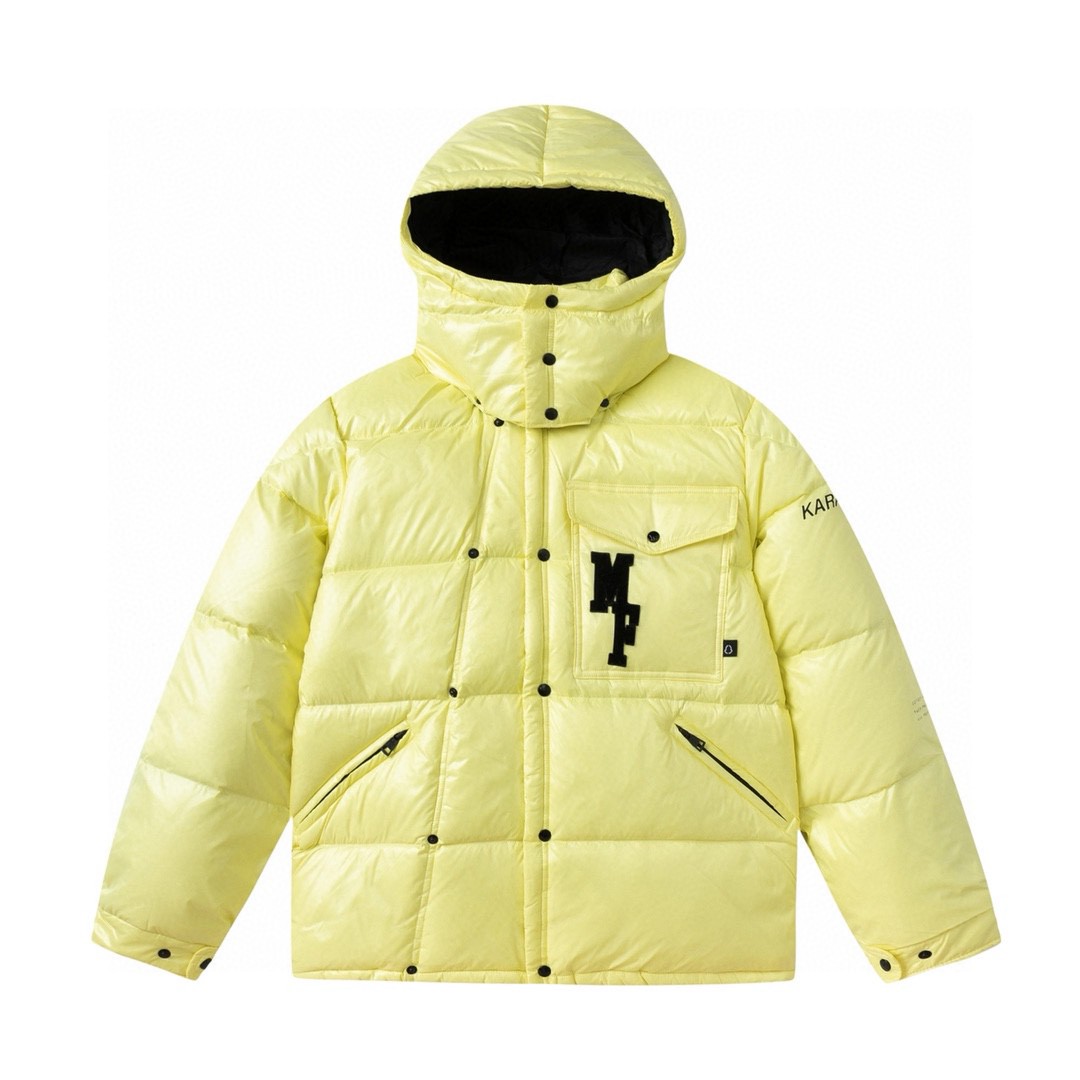 Moncler 蒙口 FRGMT 藤原浩 联名款 大口袋字母Logo羽绒服 保暖 外套 黄色 I209U1A00019M3078110