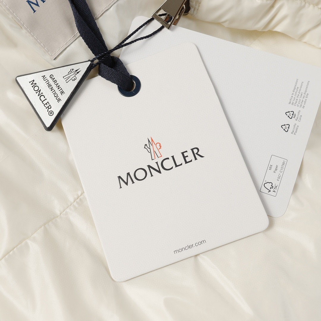 Moncler 蒙口 FW22 Glorietes 纯色Logo贴标连帽羽绒服 短款 保暖 外套 白色 H20931A0015068950034
