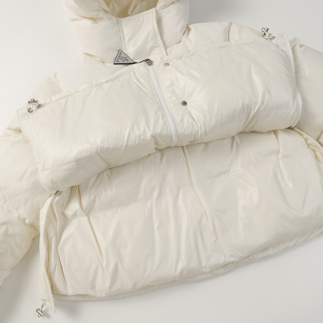 Moncler 蒙口 FW22 Glorietes 纯色Logo贴标连帽羽绒服 短款 保暖 外套 白色 H20931A0015068950034