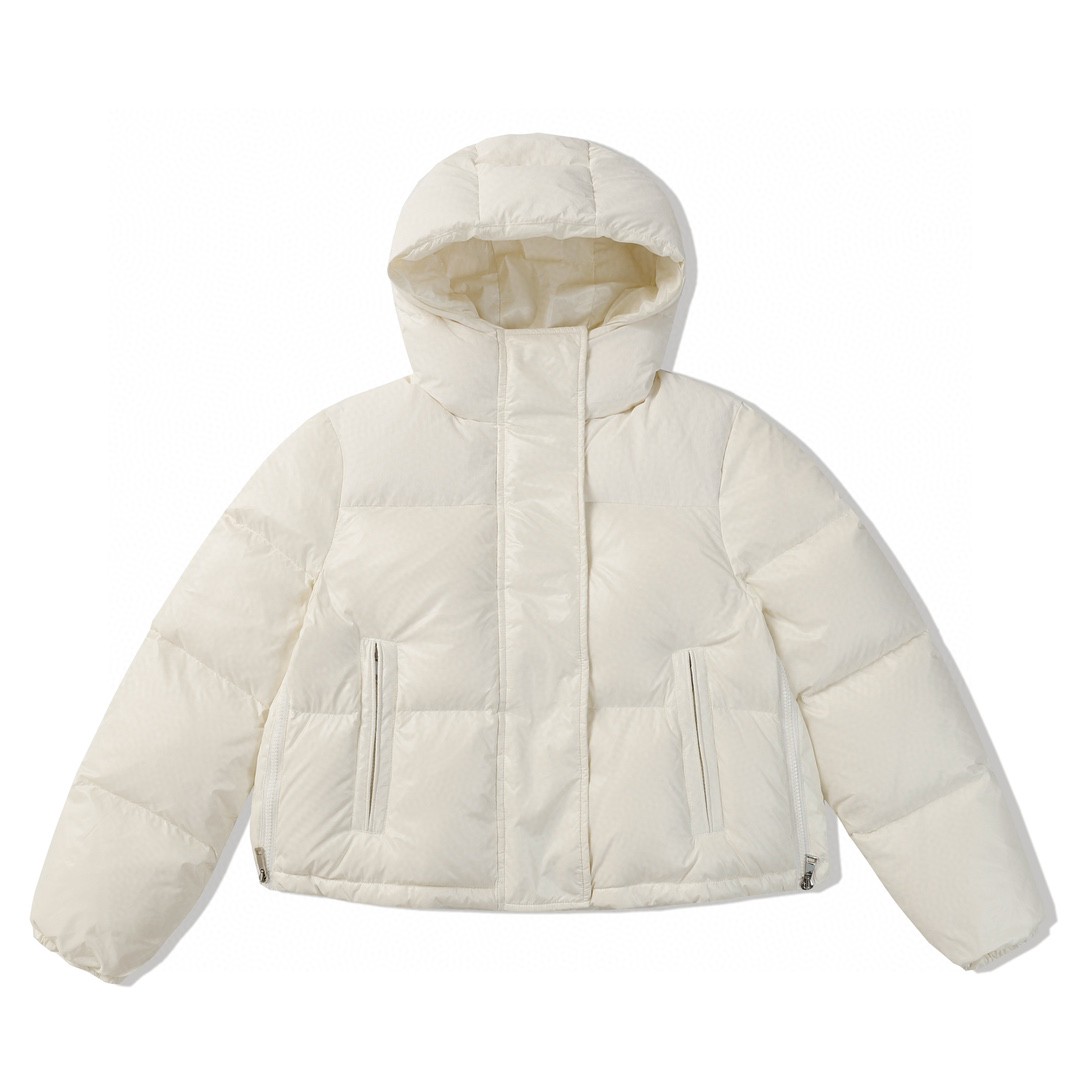 Moncler 蒙口 FW22 Glorietes 纯色Logo贴标连帽羽绒服 短款 保暖 外套 白色 H20931A0015068950034