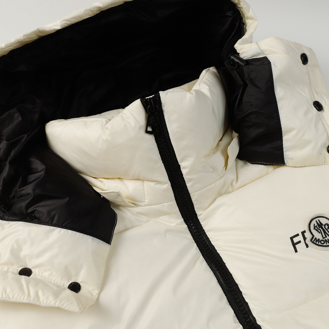 Moncler 蒙口 FRGMT 藤原浩 联名款 字母Logo连帽拉链羽绒服 马甲 保暖 外套 白色 I209U1A00009M3078032