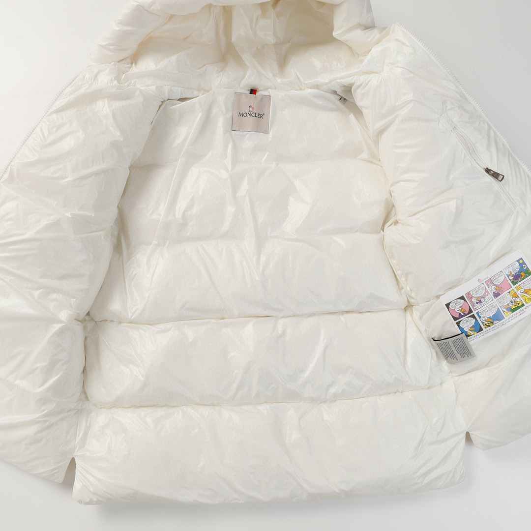 Moncler 蒙口 Dincer 侧边条纹饰带珩缝连帽羽绒服 保暖 外套 白色 1A0009068950032