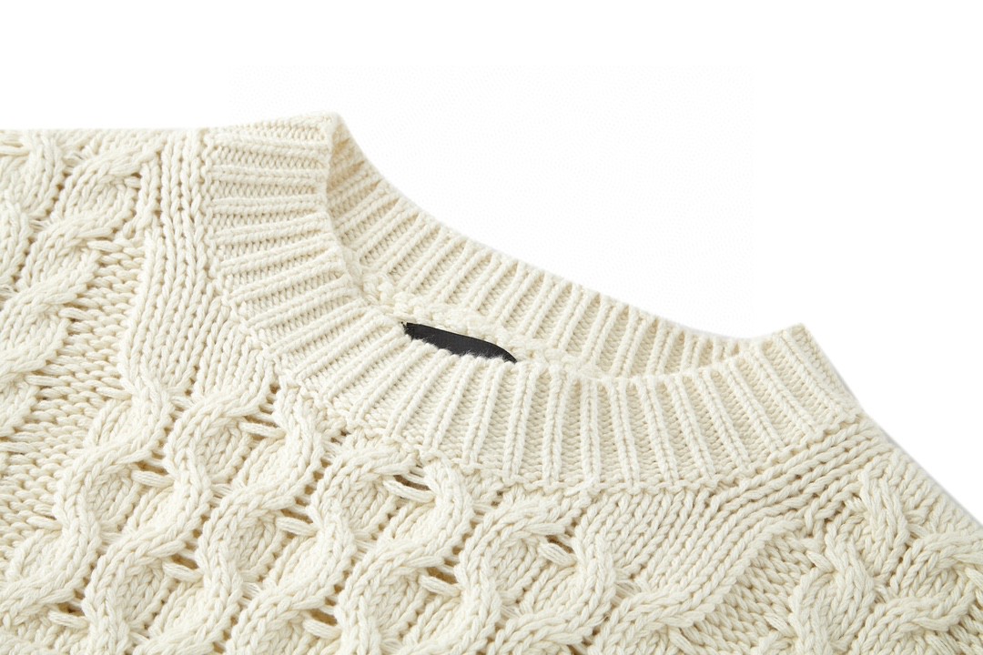 Givenchy 纪梵希 浮雕4G粗针毛衣 圆领 套头 长袖 秋冬款 米白色 