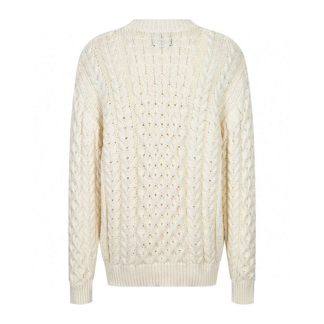 Givenchy 纪梵希 浮雕4G粗针毛衣 圆领 套头 长袖 秋冬款 米白色 