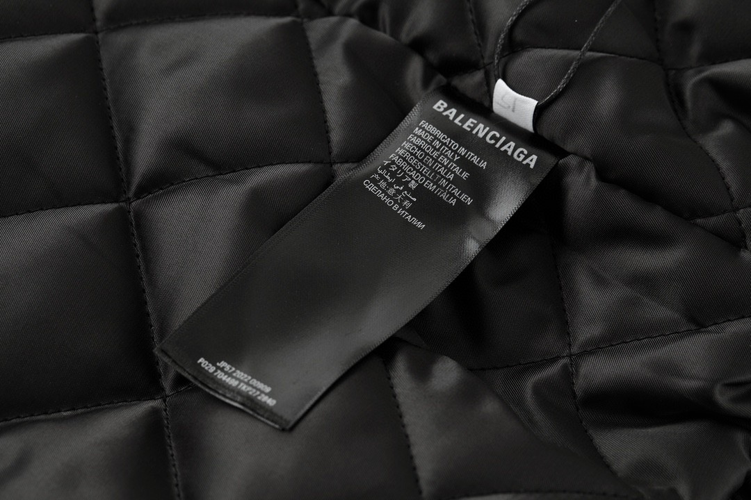 Balenciaga 巴黎世家 纯色字母双环印花 夹克 棉服 外套 长袖 保暖 黑色